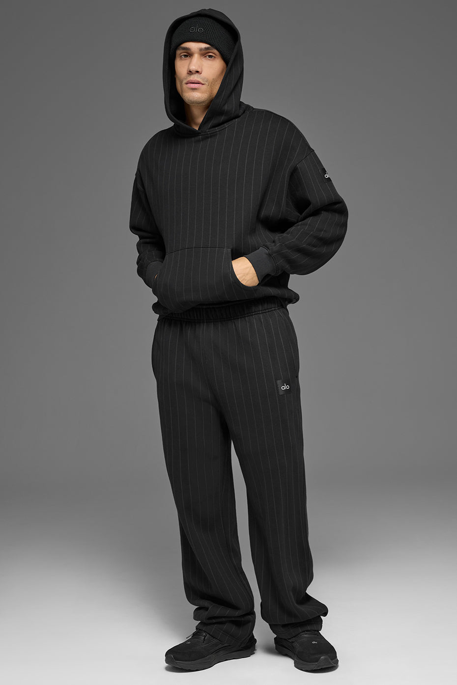 Pinstripe Hoodie - Black Pinstripe image 5