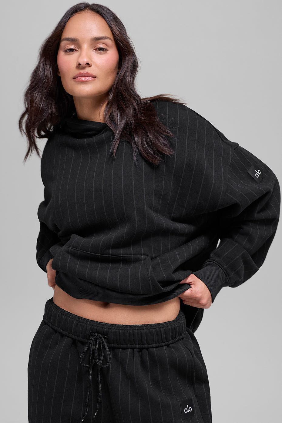 Pinstripe Hoodie - Black Pinstripe image 1