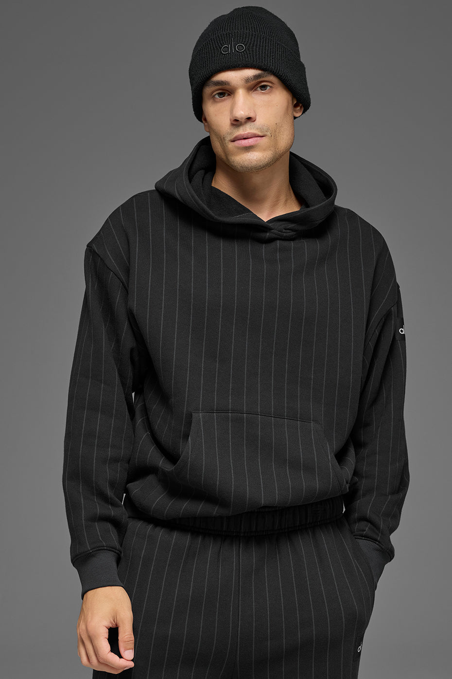 Pinstripe Hoodie - Black Pinstripe image 1