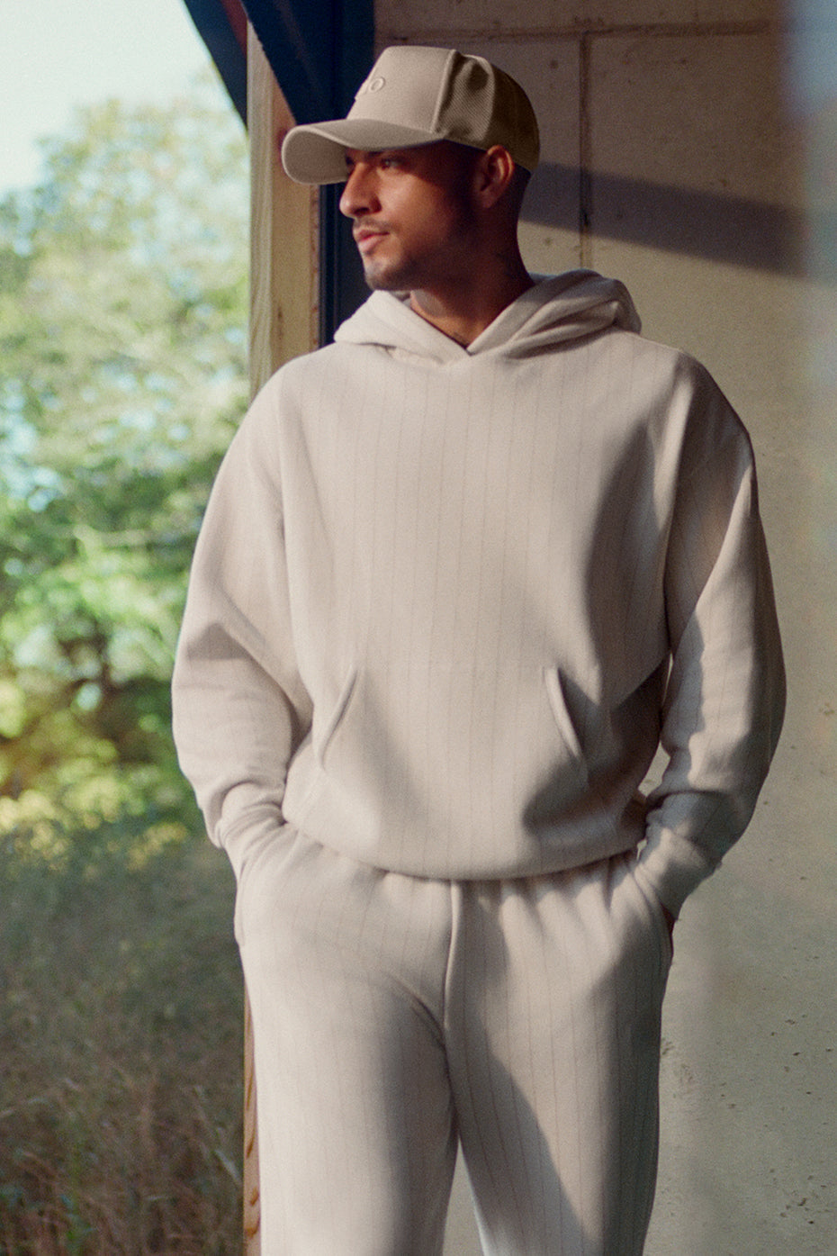 Pinstripe Hoodie - Bone Pinstripe image 1