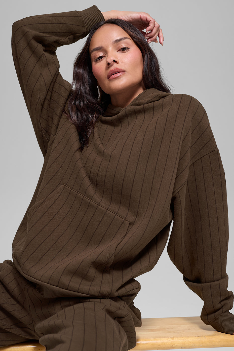 Pinstripe Hoodie - Espresso Pinstripe image 1