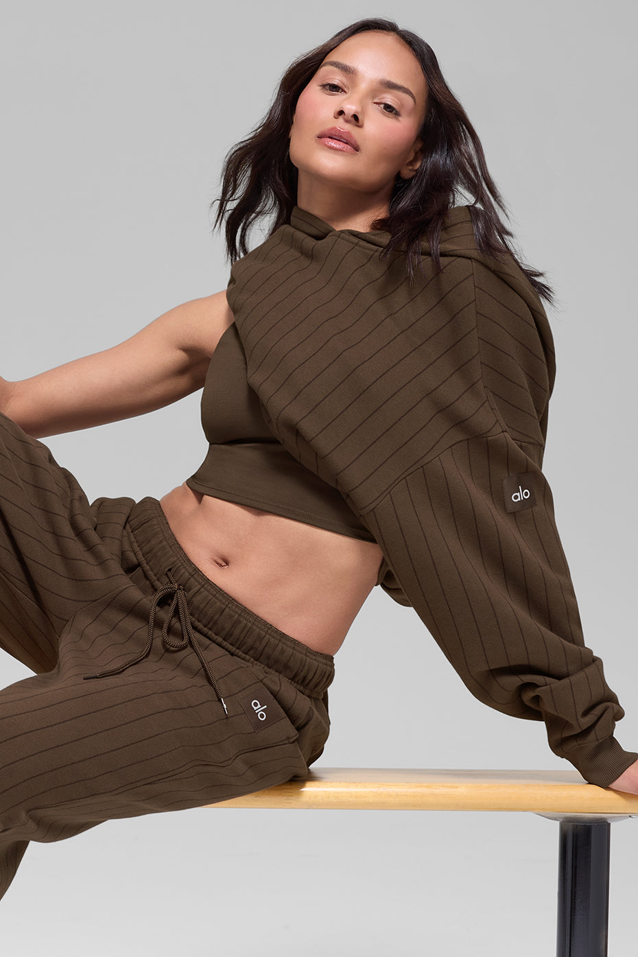 Pinstripe Hoodie - Espresso Pinstripe image 4