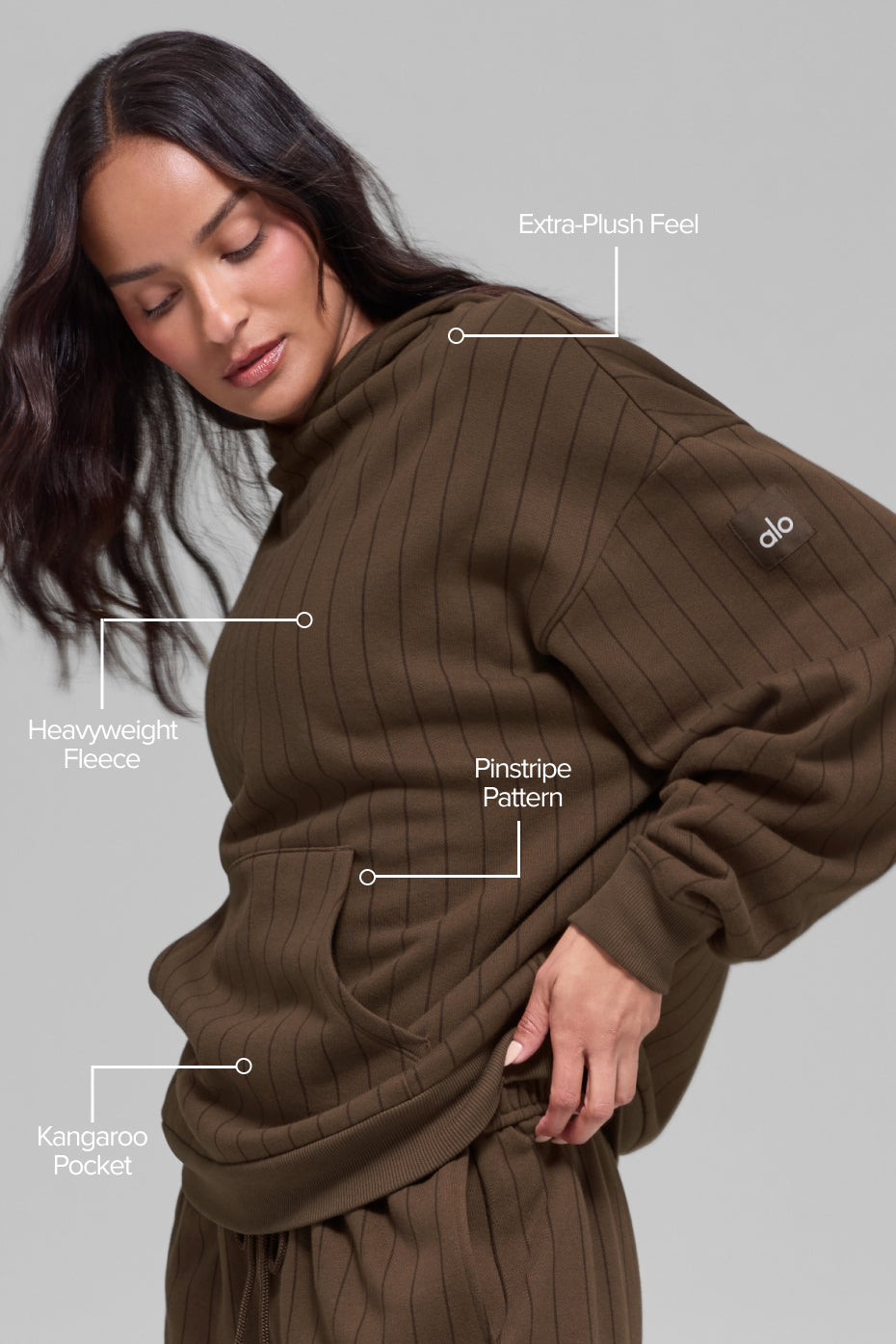 Pinstripe Hoodie - Espresso Pinstripe image 2