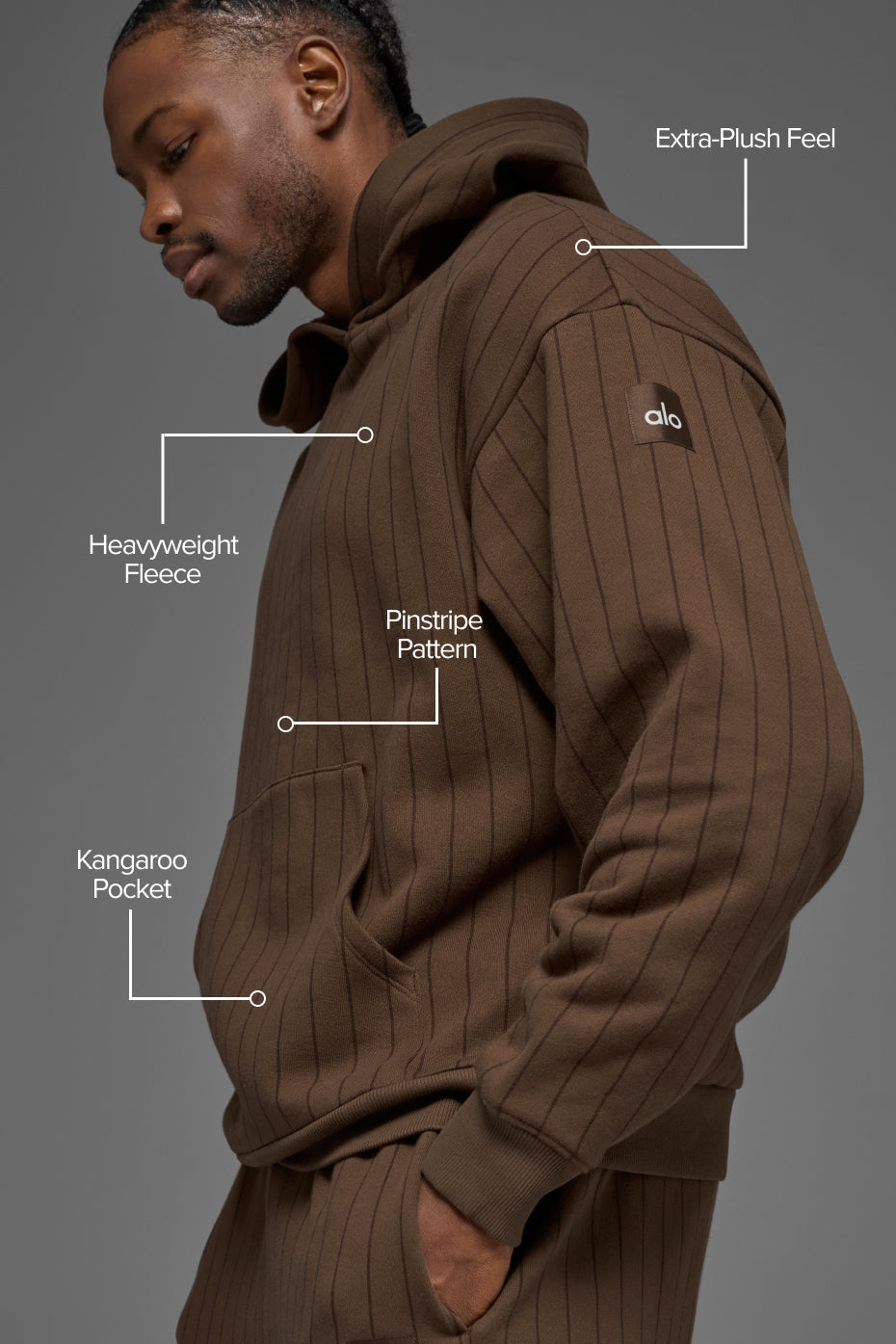 Pinstripe Hoodie - Espresso Pinstripe image 2