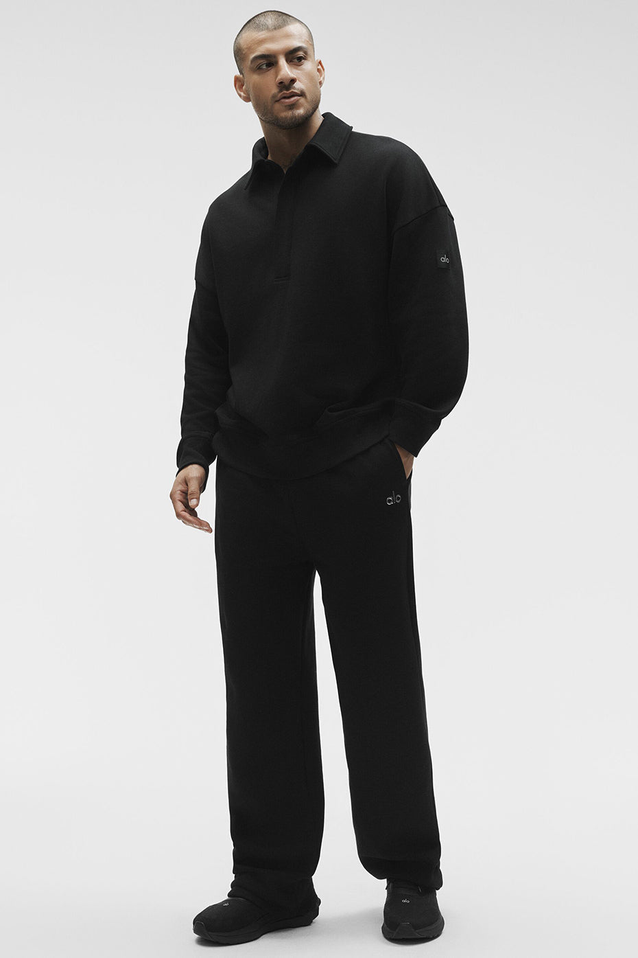 Take It Easy Long Sleeve Henley Pullover - Black image 5