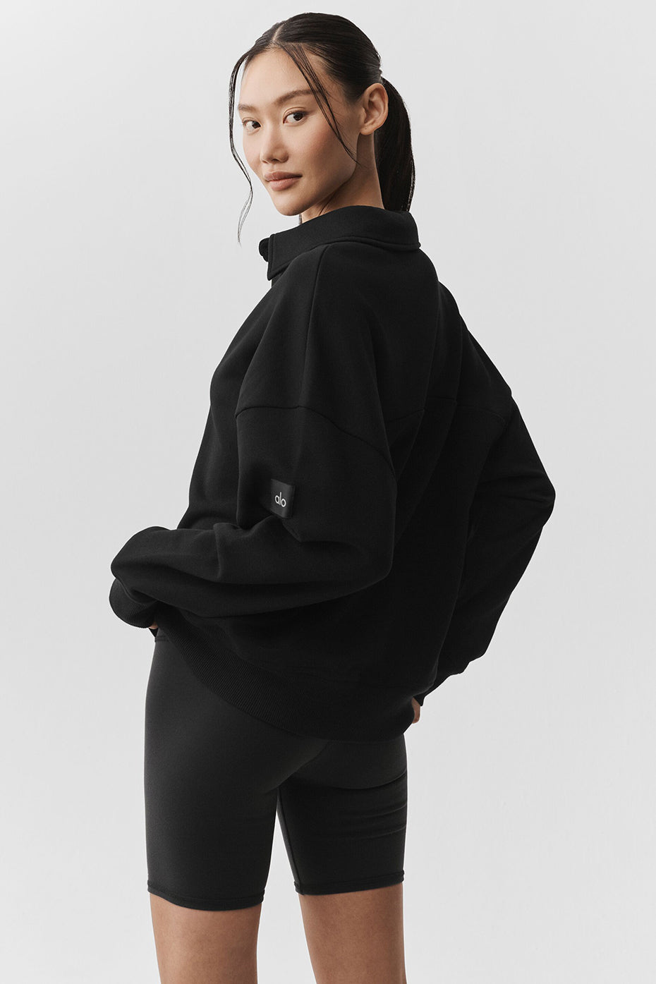 Take It Easy Long Sleeve Henley Pullover - Black image 3