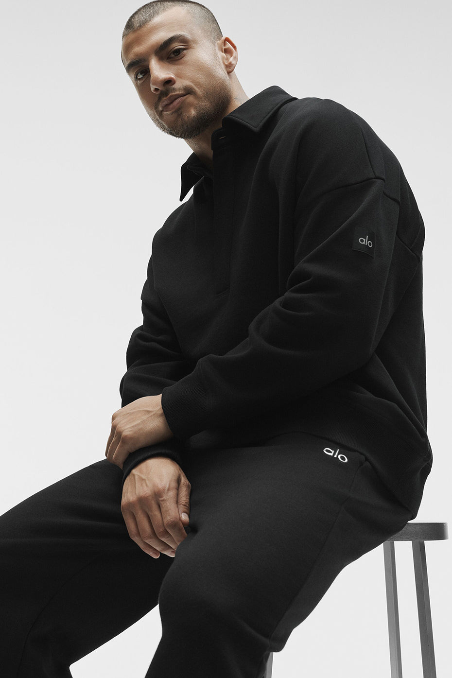 Take It Easy Long Sleeve Henley Pullover - Black image 4