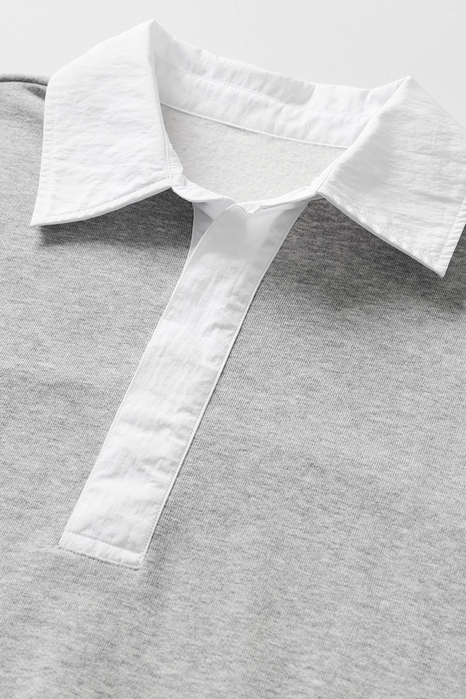 Take It Easy Long Sleeve Henley Pullover - Athletic Heather Grey/White image 6