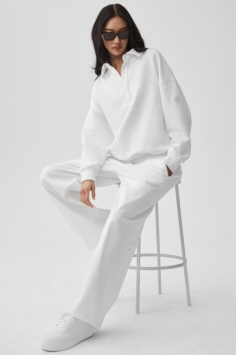 Take It Easy Long Sleeve Henley Pullover - White image 6