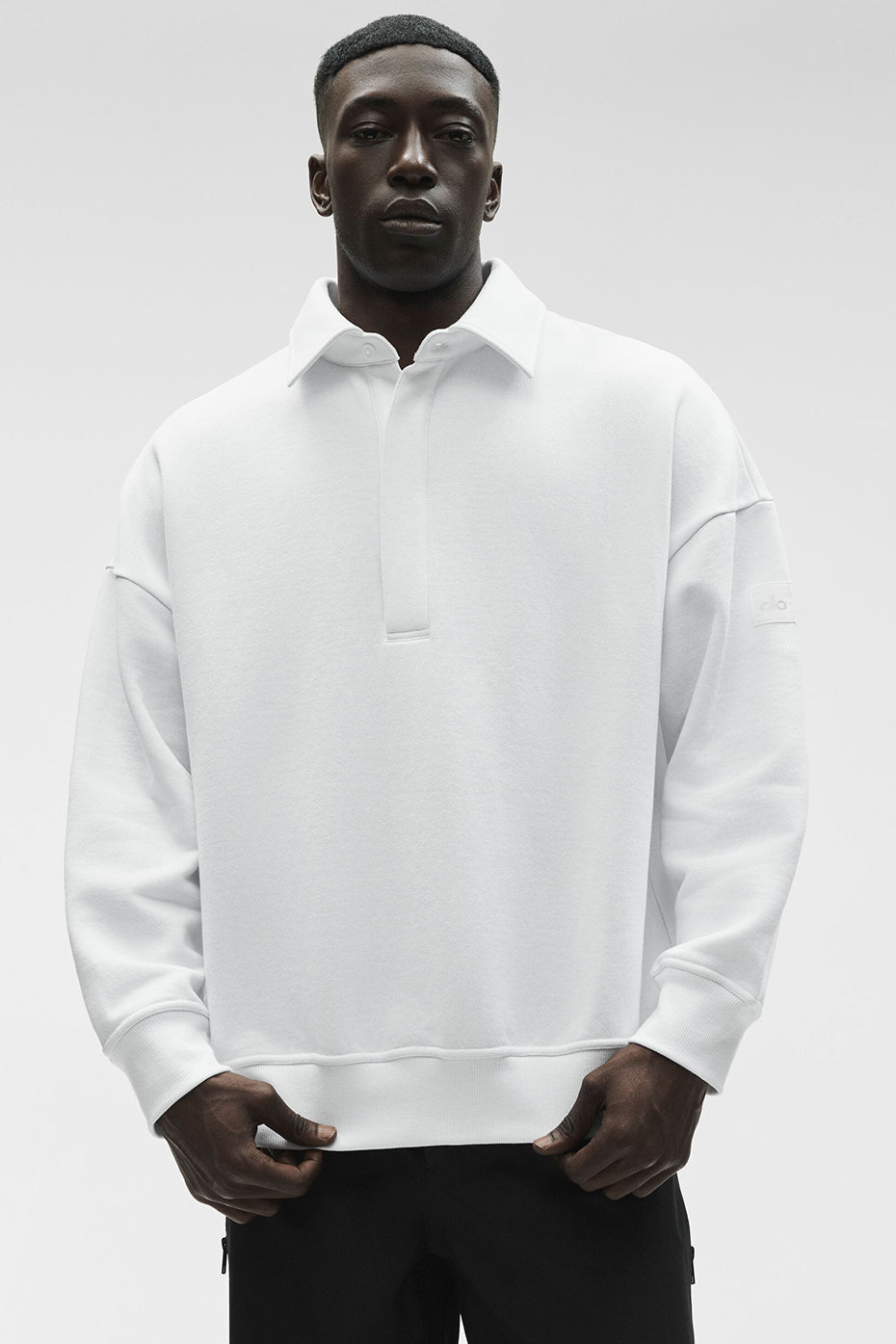 Take It Easy Long Sleeve Henley Pullover - White image 3
