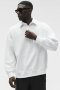 Take It Easy Long Sleeve Henley Pullover - White image 1