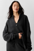 Wool Cashmere New Class 1/4 Zip Pullover - Black image 1