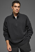Wool Cashmere New Class 1/4 Zip Pullover - Black image 1