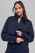 Wool Cashmere New Class 1/4 Zip Pullover - Navy image 1