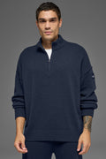 Wool Cashmere New Class 1/4 Zip Pullover - Navy image 1