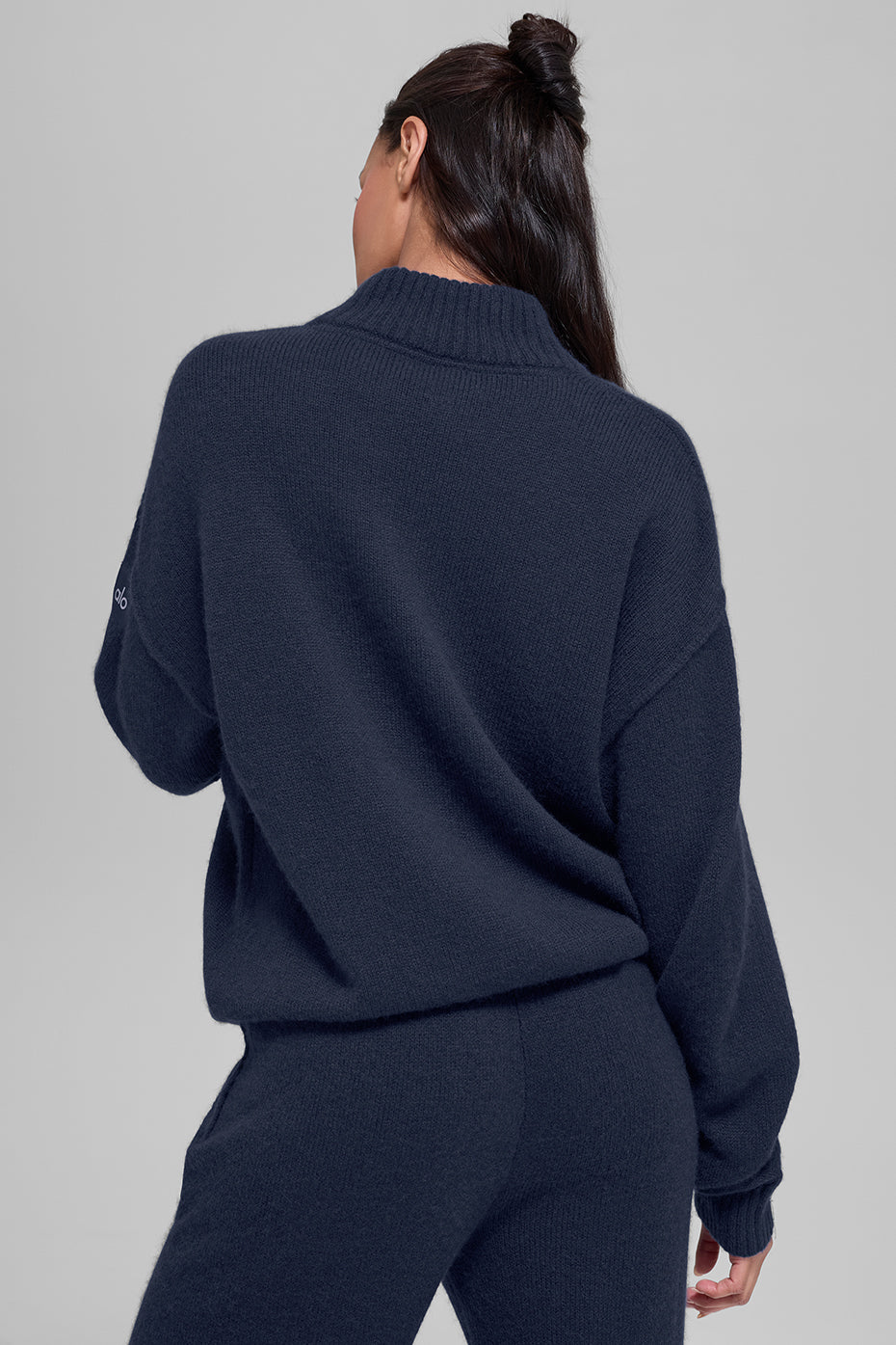 Wool Cashmere New Class 1/4 Zip Pullover - Navy image 3