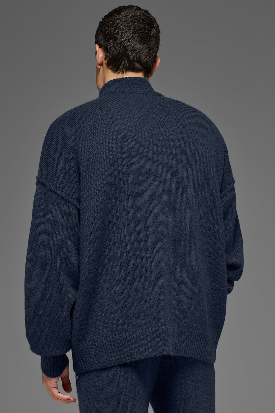 Wool Cashmere New Class 1/4 Zip Pullover - Navy image 3