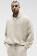Wool Cashmere New Class 1/4 Zip Pullover - Oatmeal Heather image 1
