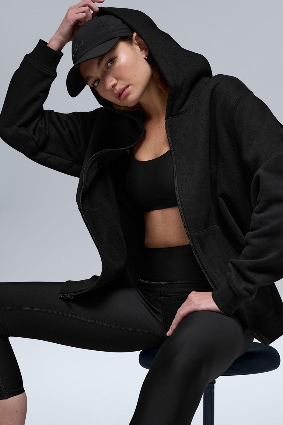 Renown Heavy Weight Full Zip Hoodie - Black image 4