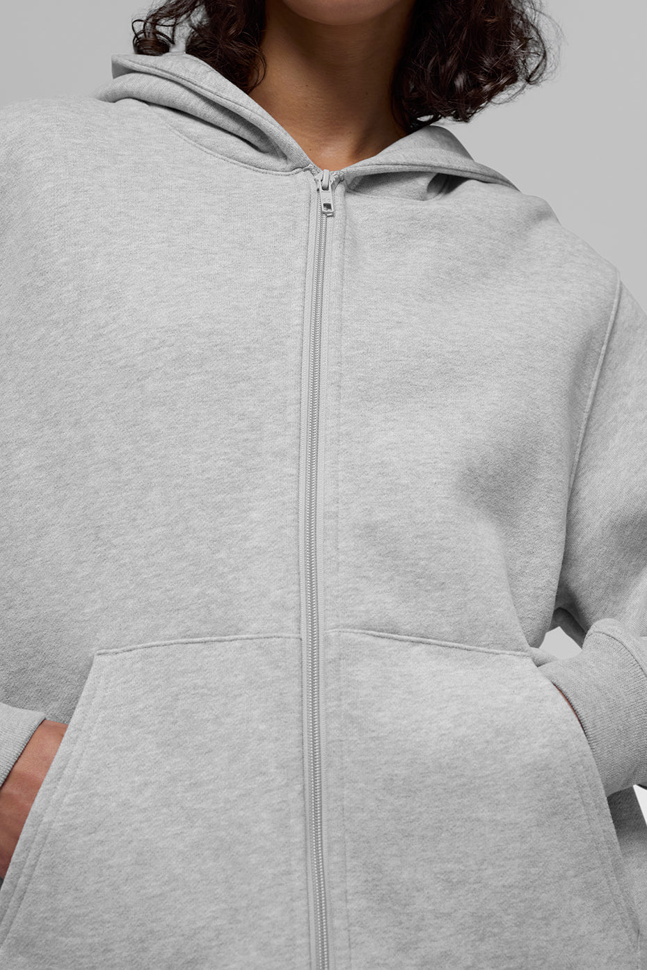 Renown Heavy Weight Full Zip Hoodie - Athletic Heather Grey image 2