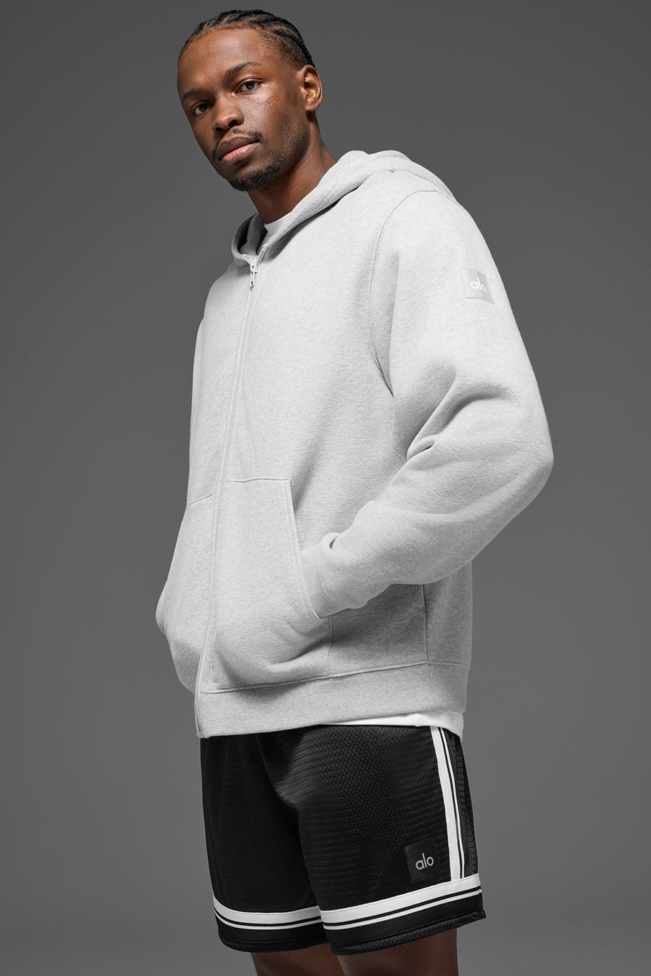 Renown Heavy Weight Full Zip Hoodie - Athletic Heather Grey image 4