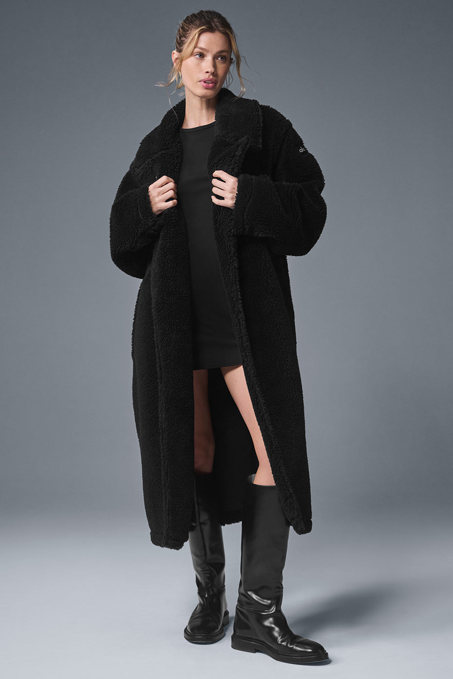 Oversized Sherpa Trench - Black image 1