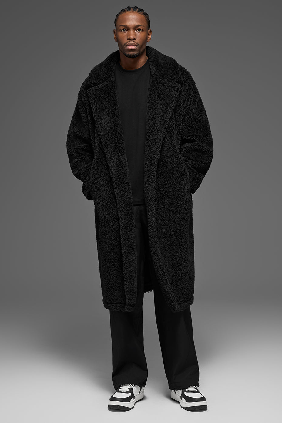 Oversized Sherpa Trench - Black image 1