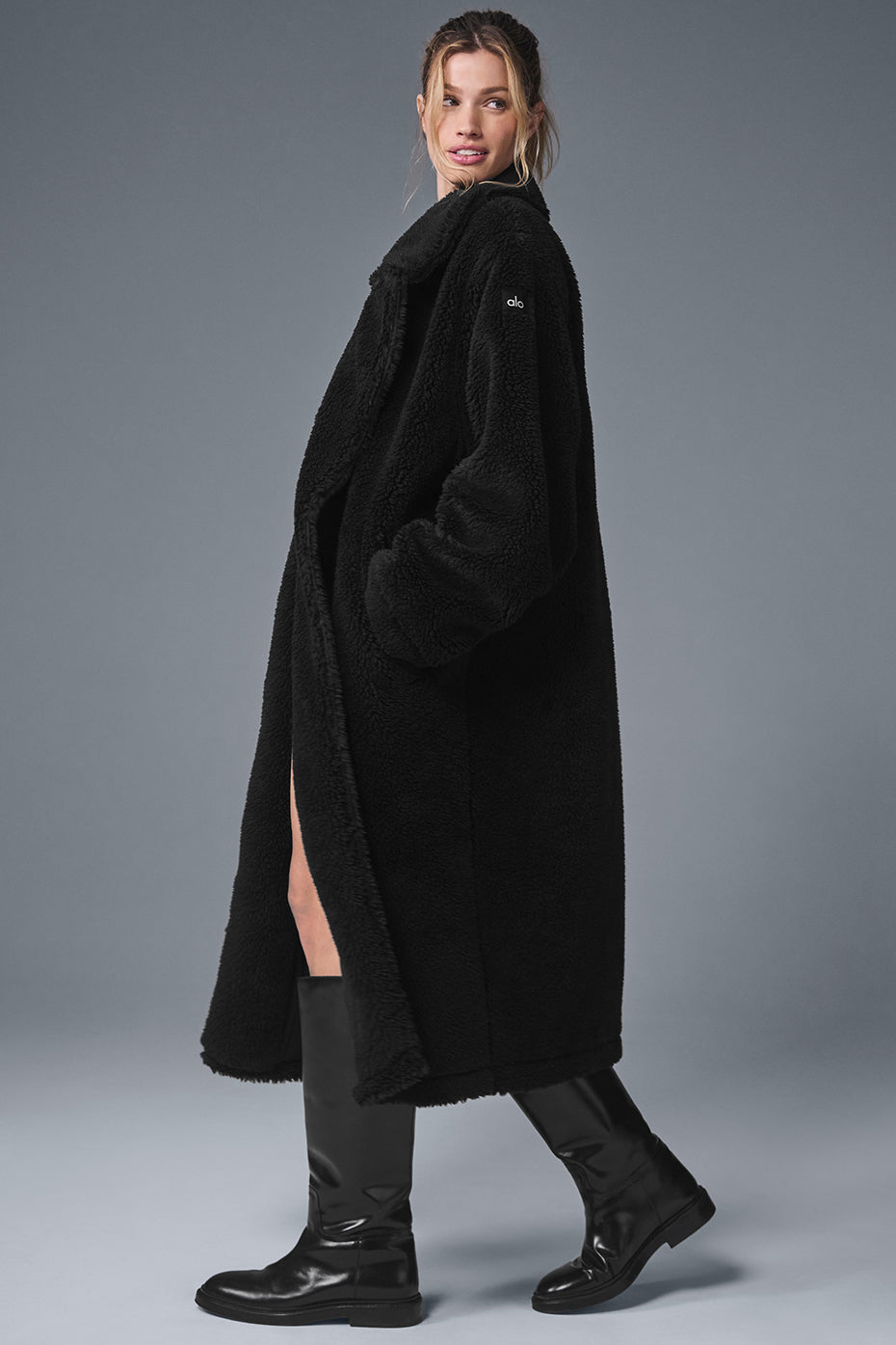Oversized Sherpa Trench - Black image 3