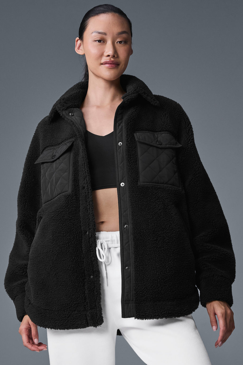 Sherpa Edge Shacket - Black image 1