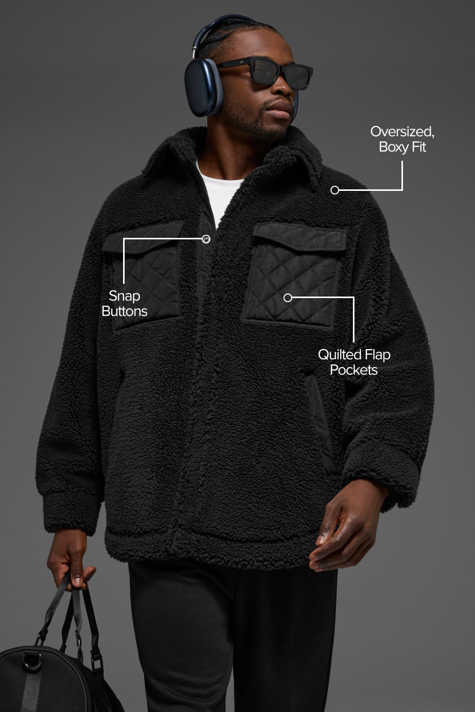 Sherpa Edge Shacket - Black image 2