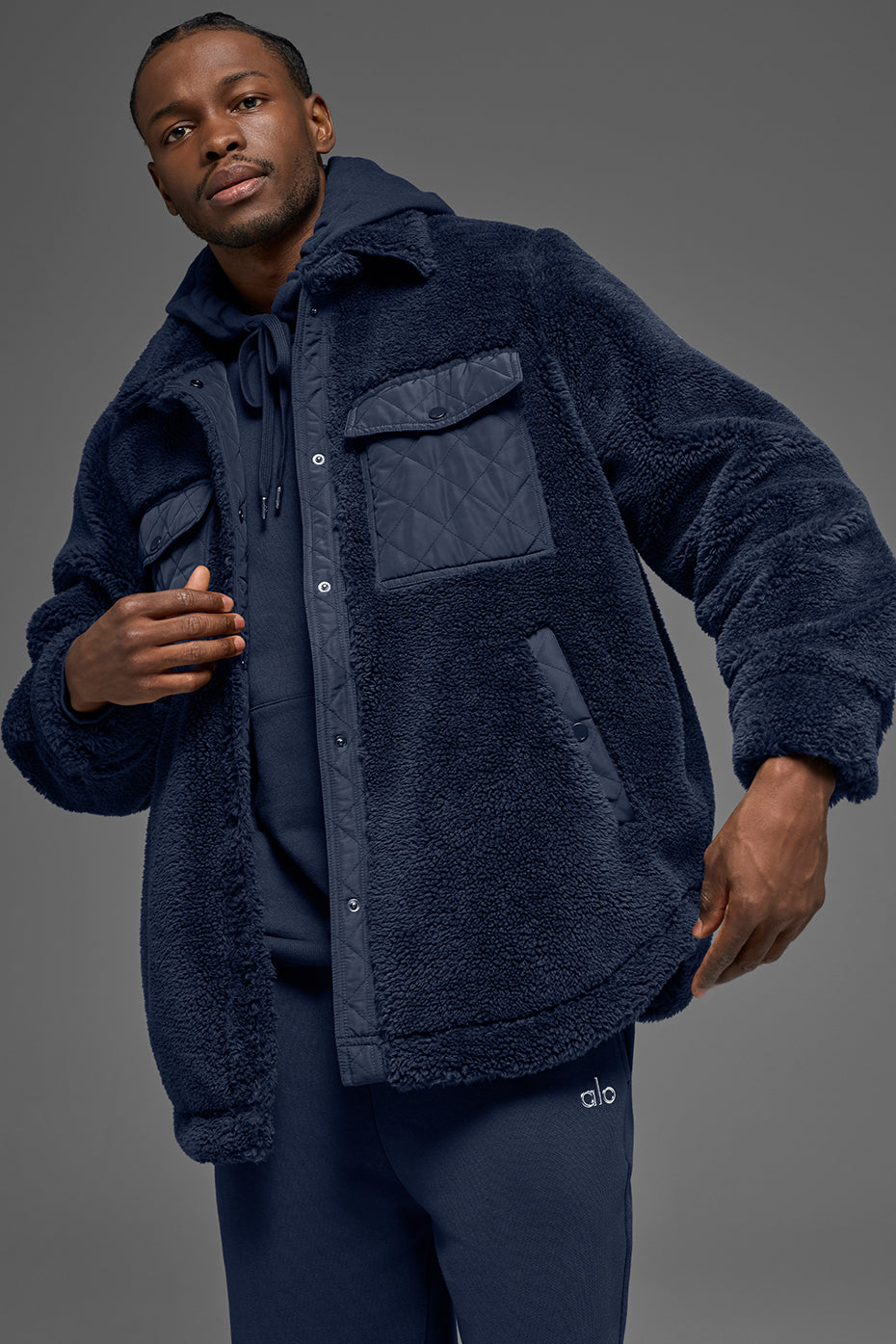 Sherpa Edge Shacket - Navy image 3
