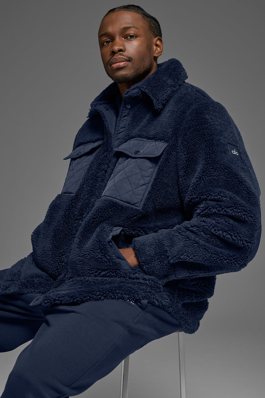 Sherpa Edge Shacket - Navy image 1