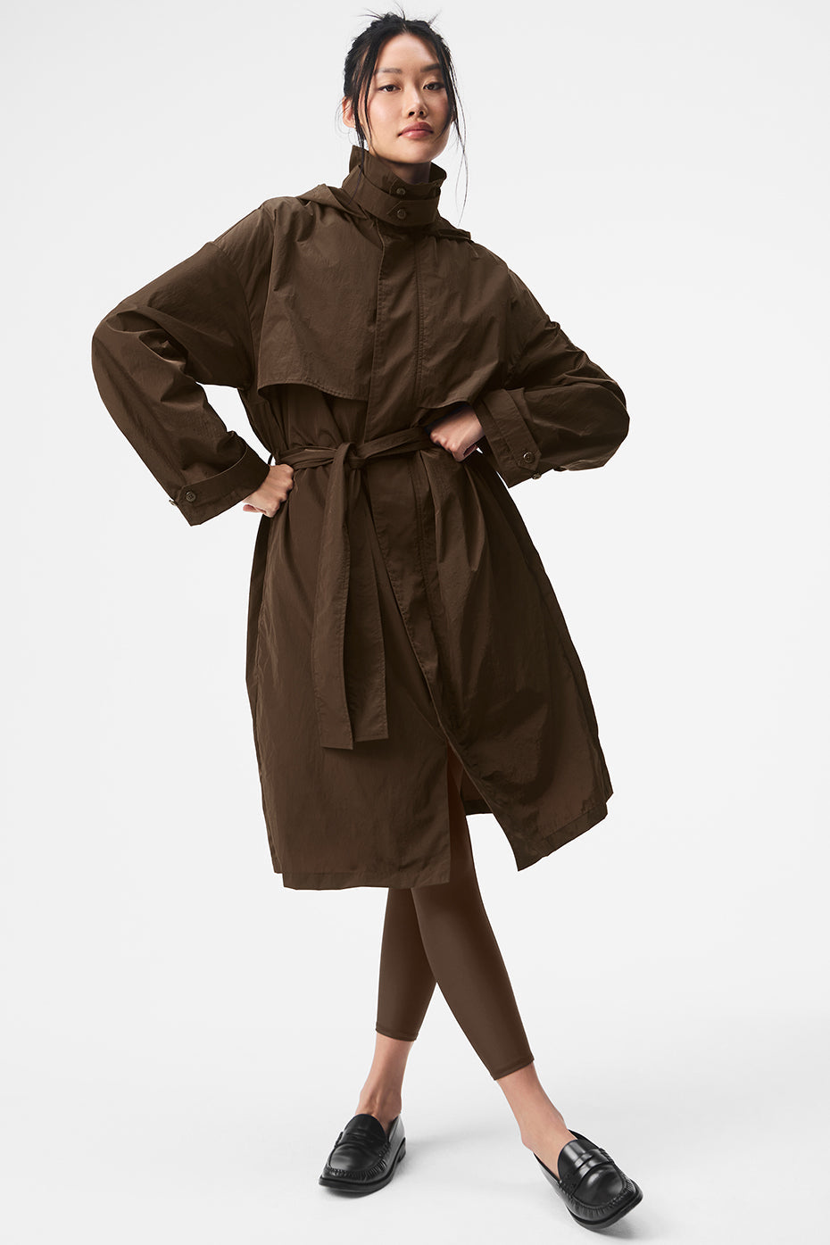 Crinkle On The Move Trench - Espresso image 1