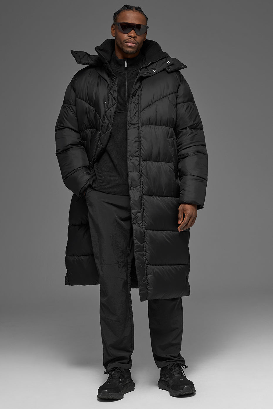 Gold Rush Puffer Trench - Black image 1