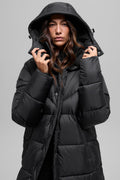 Gold Rush Puffer Trench - Black image 1