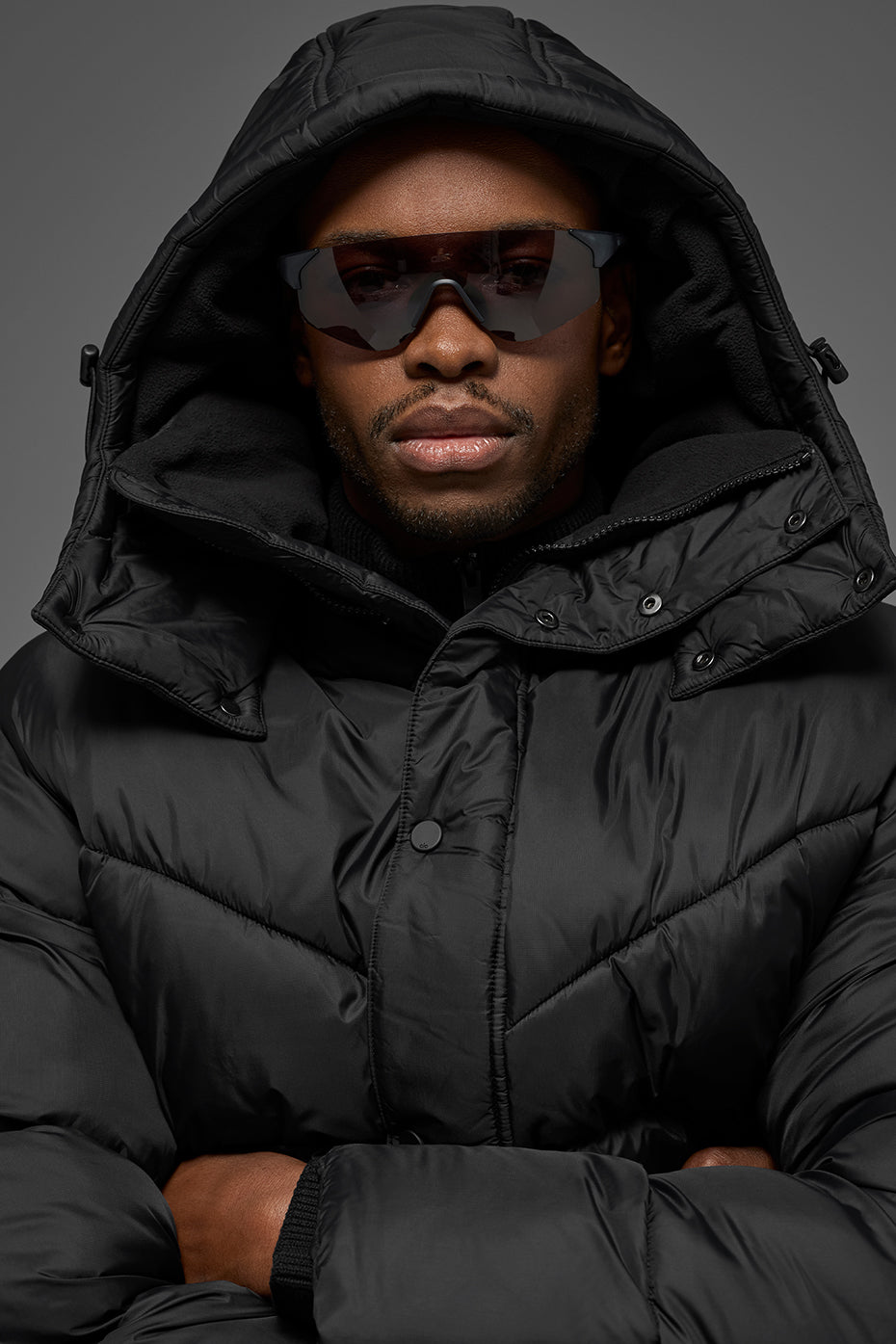 Gold Rush Puffer Trench - Black image 3