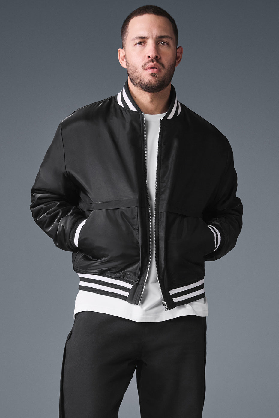 Afterglow Varsity Jacket - Black image 1