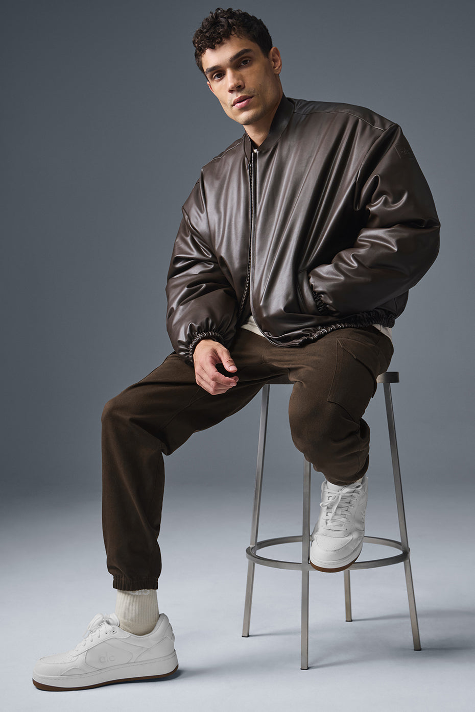 Faux Leather Premier Bomber - Espresso image 4