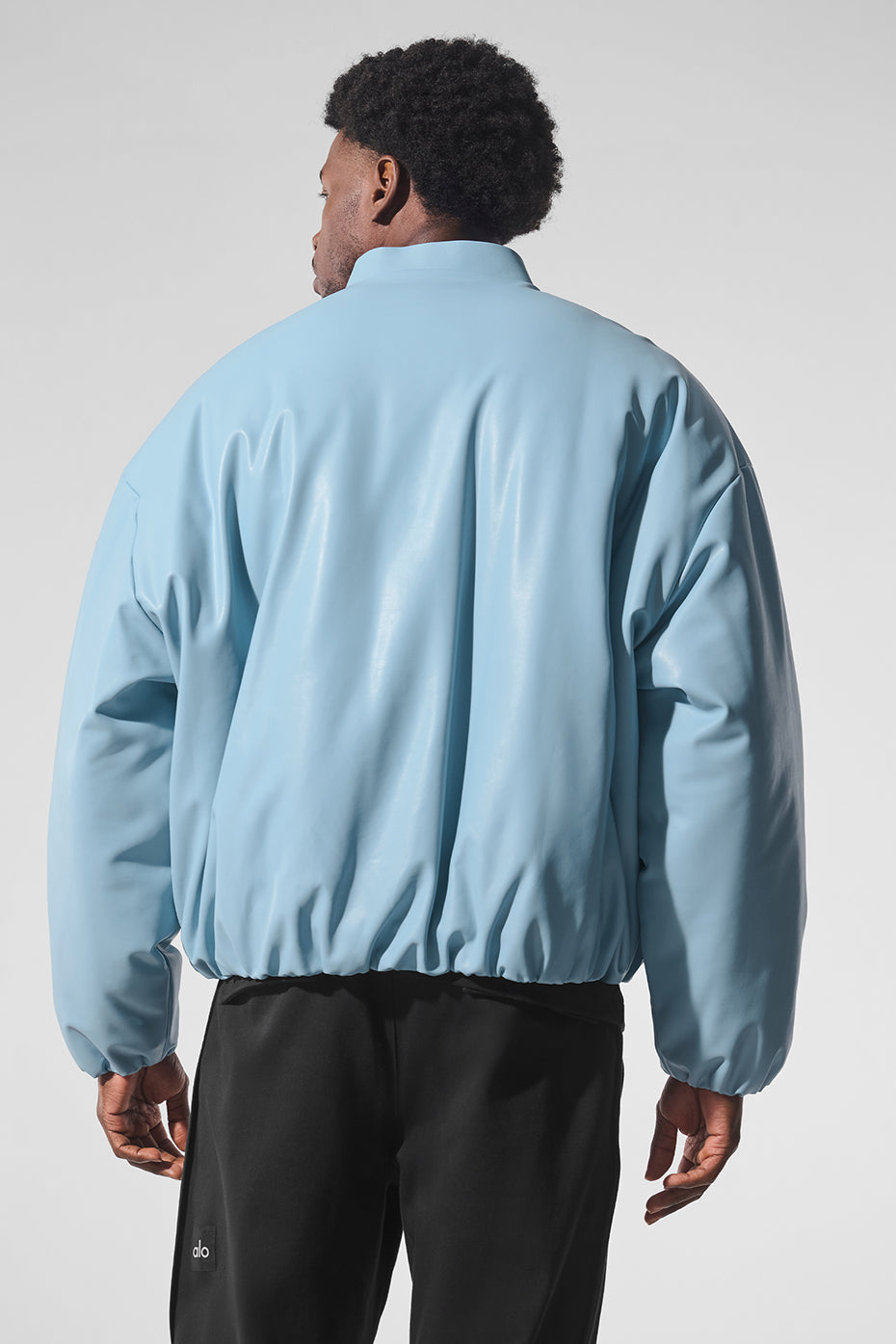 Faux Leather Premier Bomber - Celestial Blue image 2