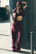 Accolade Straight Leg Sweatpant - Burgundy image 1