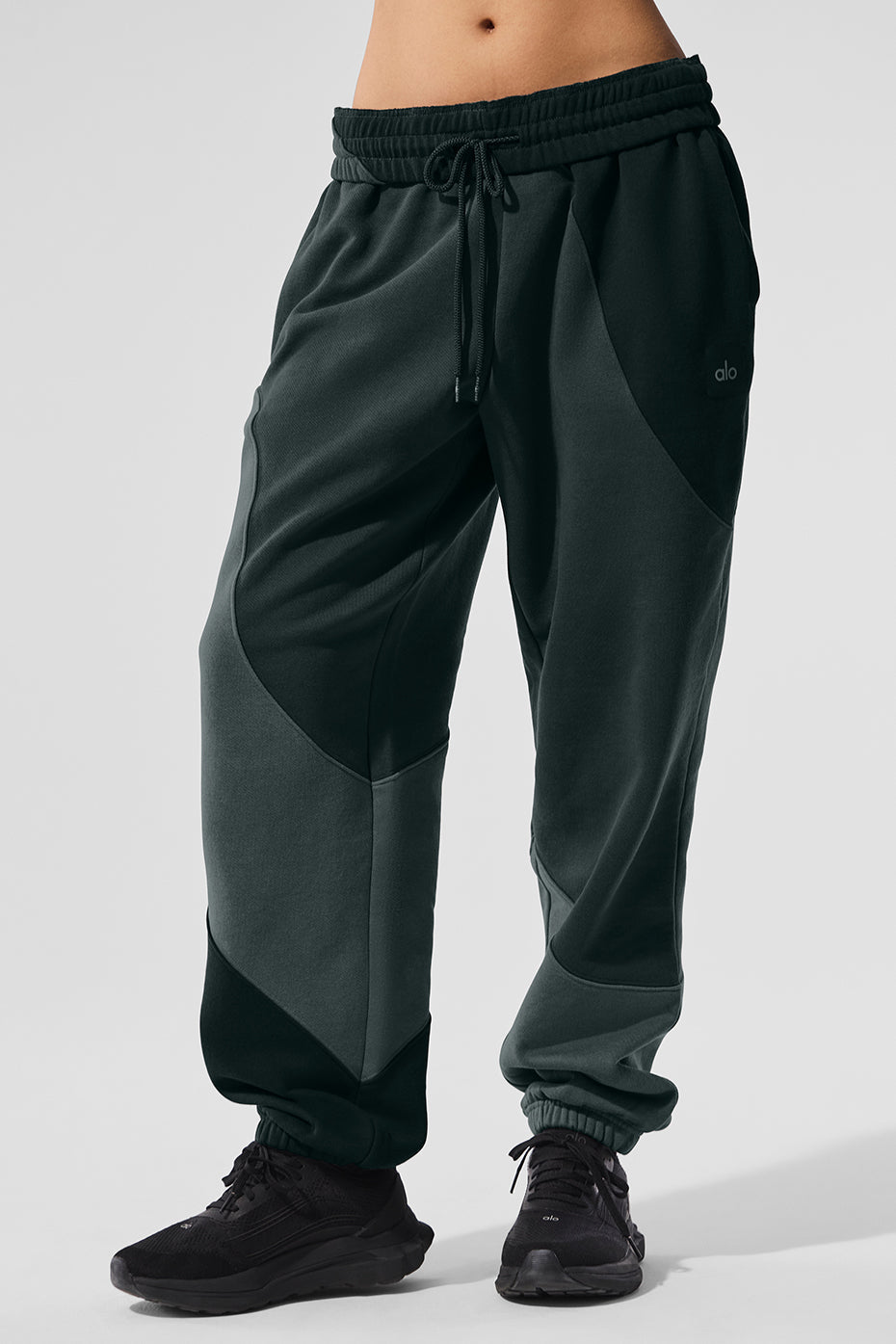 Make Waves Sweatpant - Charcoal Green Tonal image 1