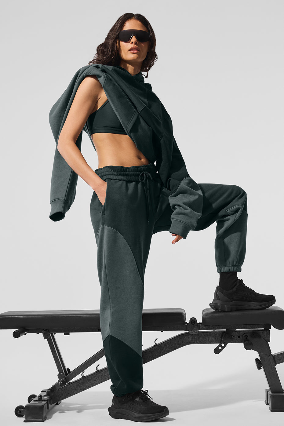 Make Waves Sweatpant - Charcoal Green Tonal image 4