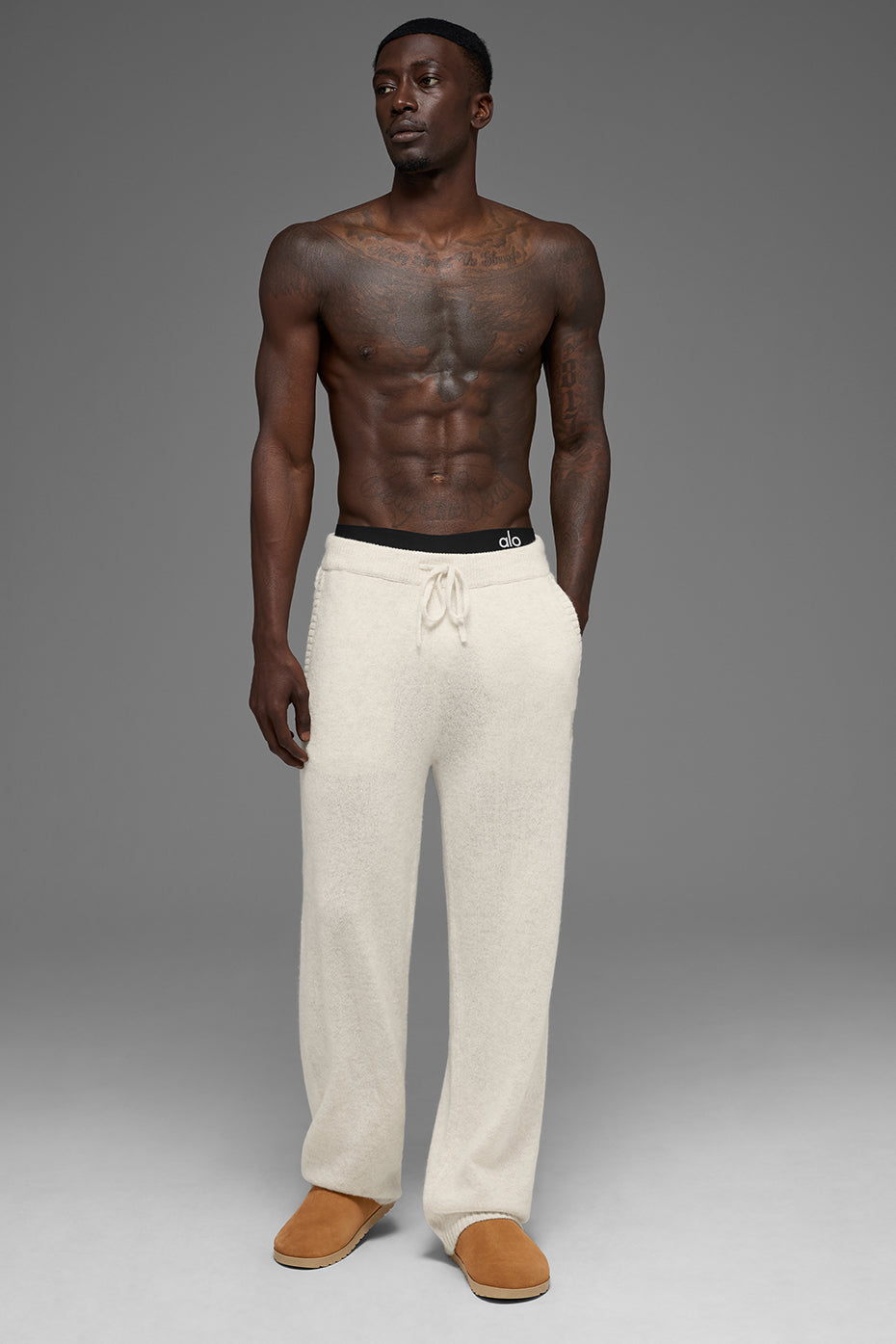 Wool Cashmere New Class Sweatpant - Bone Heather image 5
