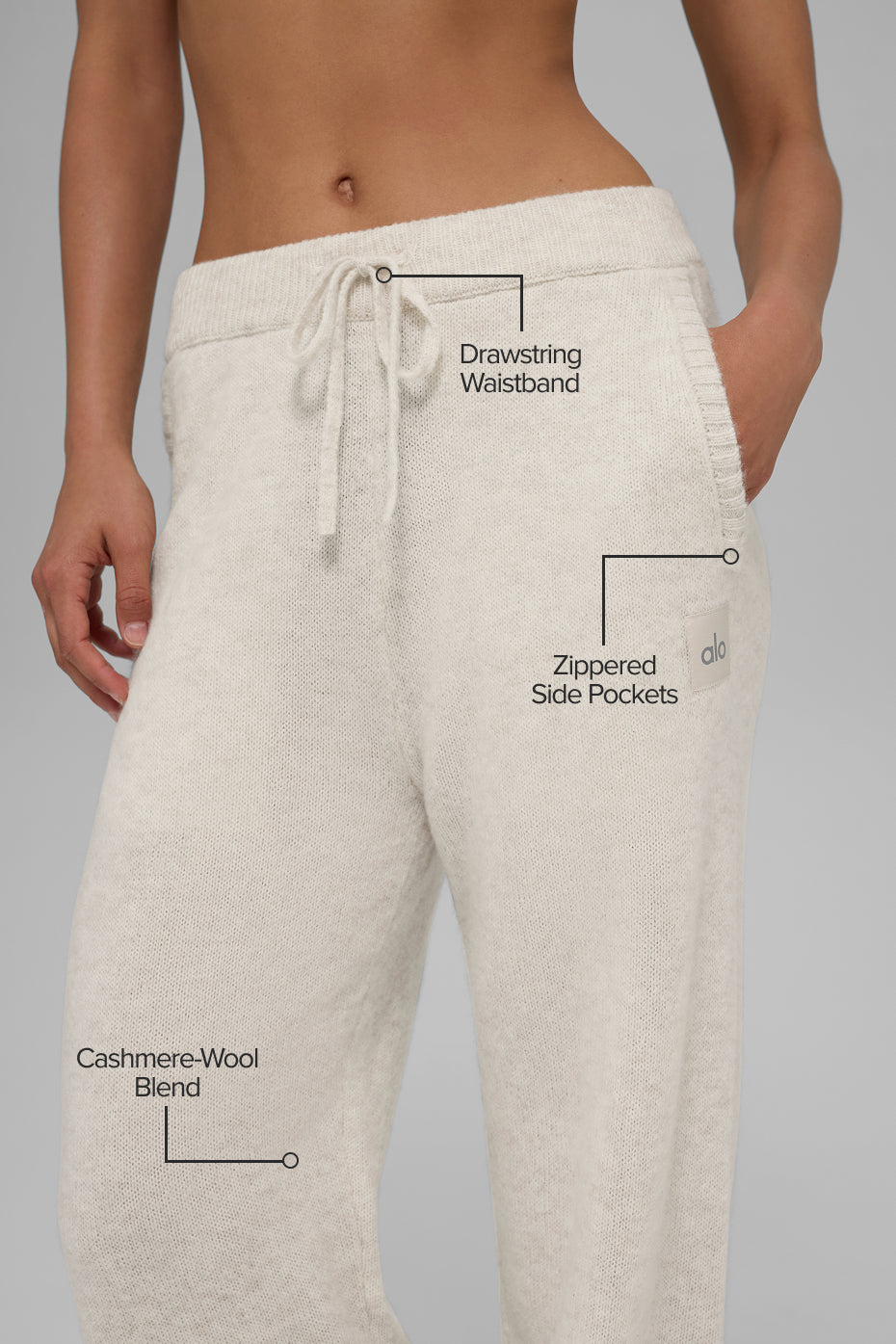 Wool Cashmere New Class Sweatpant - Bone Heather image 2