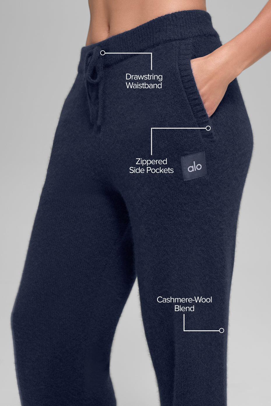 Wool Cashmere New Class Sweatpant - Navy image 2