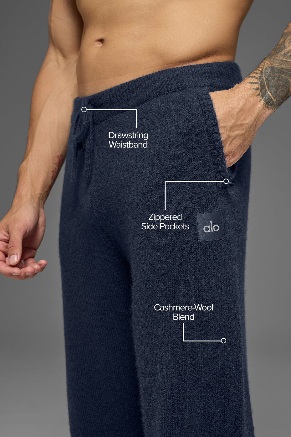 Wool Cashmere New Class Sweatpant - Navy image 2