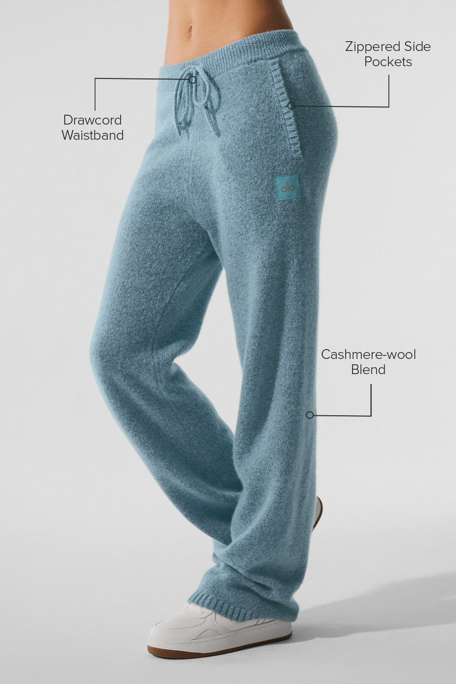 Wool Cashmere New Class Sweatpant - Celestial Blue Granite Heather image 2