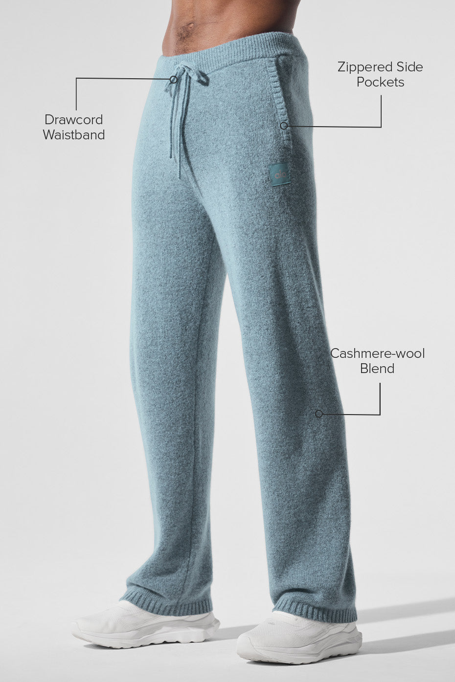 Wool Cashmere New Class Sweatpant - Celestial Blue Granite Heather image 2