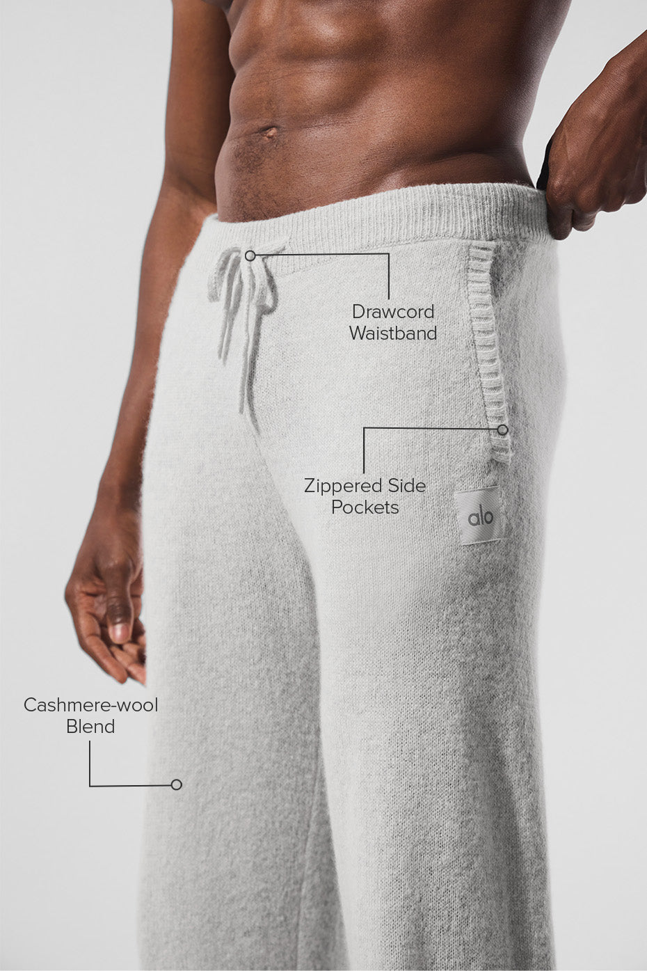 Wool Cashmere New Class Sweatpant - Pearl Grey Heather image 2