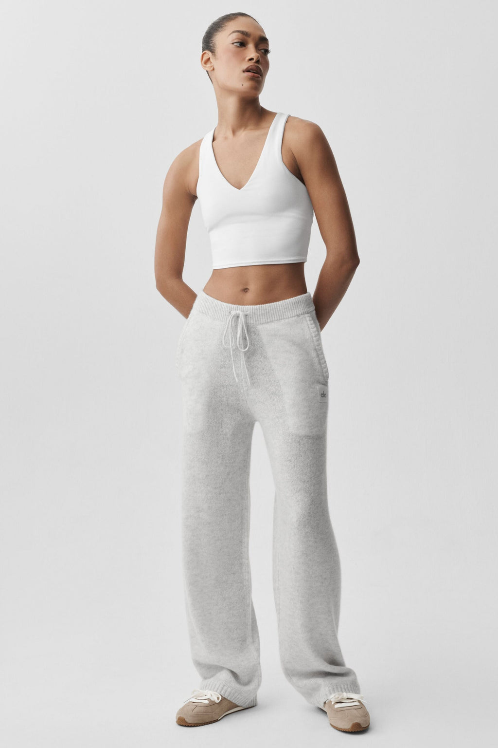 Wool Cashmere New Class Sweatpant - White Heather image 4